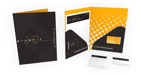 brochure with business card pocket.